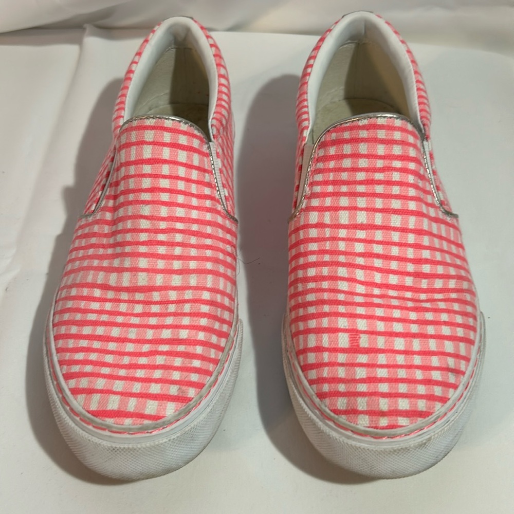 Lilly Pulitzer Women’s pink Checked Boat Shoes Size 6-VGUC
